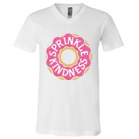 Sprinkle Kindness Donut Graphic Plus Size Shirt For Girl Boy Unisex V-Neck T-Shirt