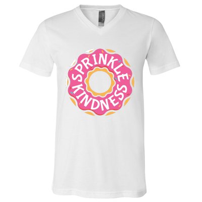 Sprinkle Kindness Donut Graphic Plus Size Shirt For Girl Boy Unisex V-Neck T-Shirt