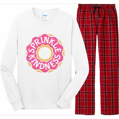 Sprinkle Kindness Donut Graphic Plus Size Shirt For Girl Boy Unisex Long Sleeve Pajama Set