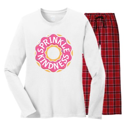 Sprinkle Kindness Donut Graphic Plus Size Shirt For Girl Boy Unisex Women's Long Sleeve Flannel Pajama Set 