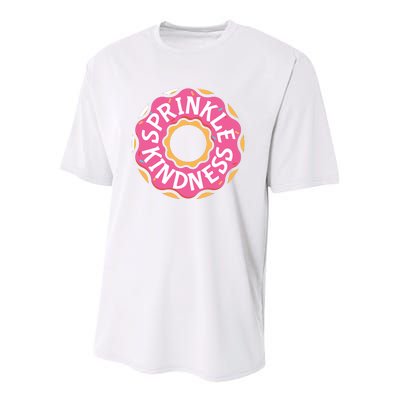 Sprinkle Kindness Donut Graphic Plus Size Shirt For Girl Boy Unisex Youth Performance Sprint T-Shirt