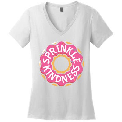 Sprinkle Kindness Donut Graphic Plus Size Shirt For Girl Boy Unisex Women's V-Neck T-Shirt