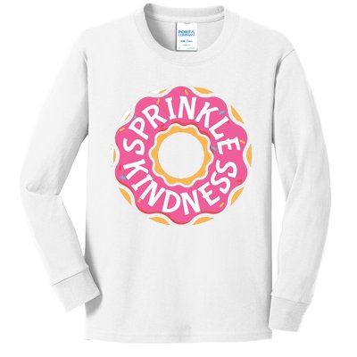 Sprinkle Kindness Donut Graphic Plus Size Shirt For Girl Boy Unisex Kids Long Sleeve Shirt