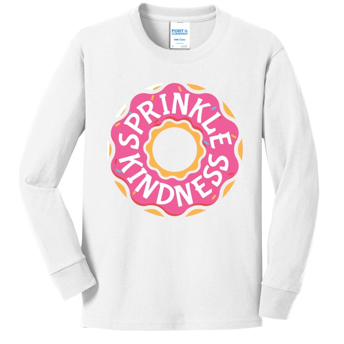 Sprinkle Kindness Donut Graphic Plus Size Shirt For Girl Boy Unisex Kids Long Sleeve Shirt