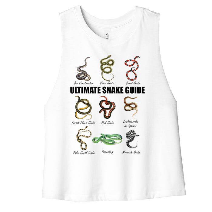 Snakes Kids Educational Serpent Zookeeper Reptile Lover Women's Racerback Cropped Tank