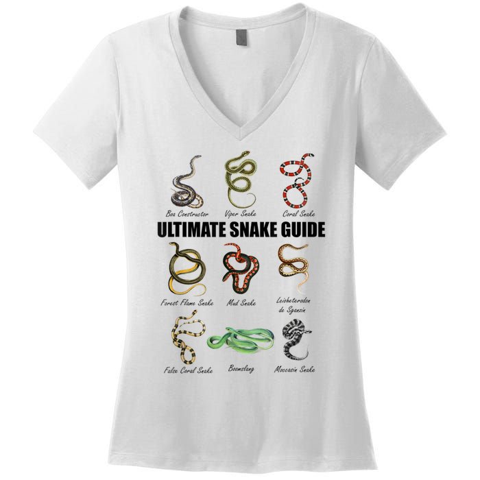 Snakes Kids Educational Serpent Zookeeper Reptile Lover Women's V-Neck T-Shirt