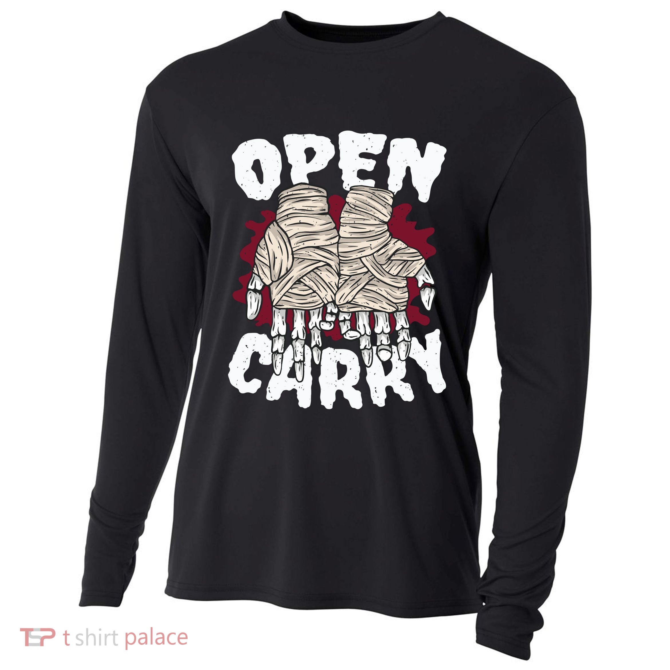 Skeleton Open Carry Boxing Cooling Performance Long Sleeve Crew