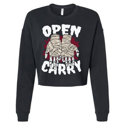 Skeleton Open Carry Boxing Cropped Pullover Crew