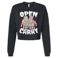 Skeleton Open Carry Boxing Cropped Pullover Crew