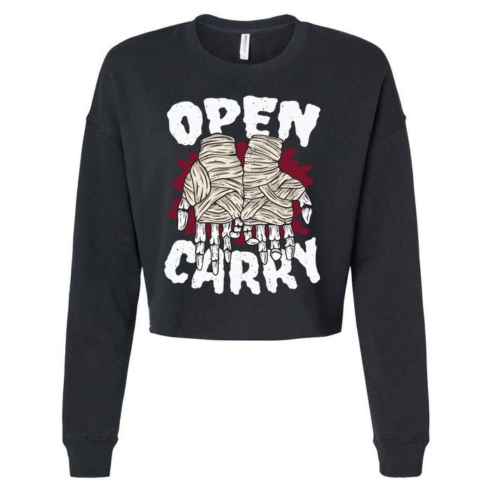 Skeleton Open Carry Boxing Cropped Pullover Crew