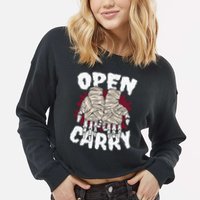 Skeleton Open Carry Boxing Cropped Pullover Crew