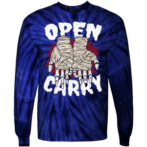 Skeleton Open Carry Boxing Tie-Dye Long Sleeve Shirt