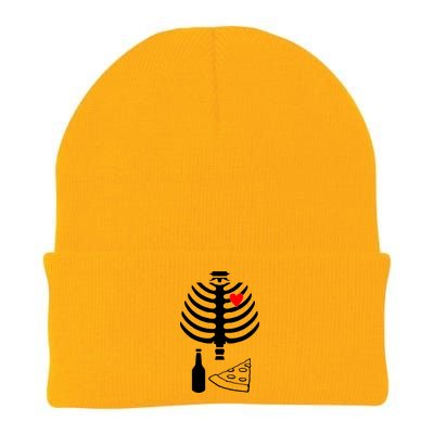 Skeleton Pizza Beer Rib cage Knit Cap Winter Beanie