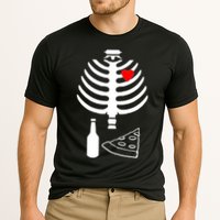 Skeleton Pizza Beer Rib cage Cooling Performance Crew T-Shirt