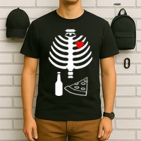 Skeleton Pizza Beer Rib cage T-Shirt