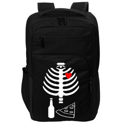 Skeleton Pizza Beer Rib cage Impact Tech Backpack