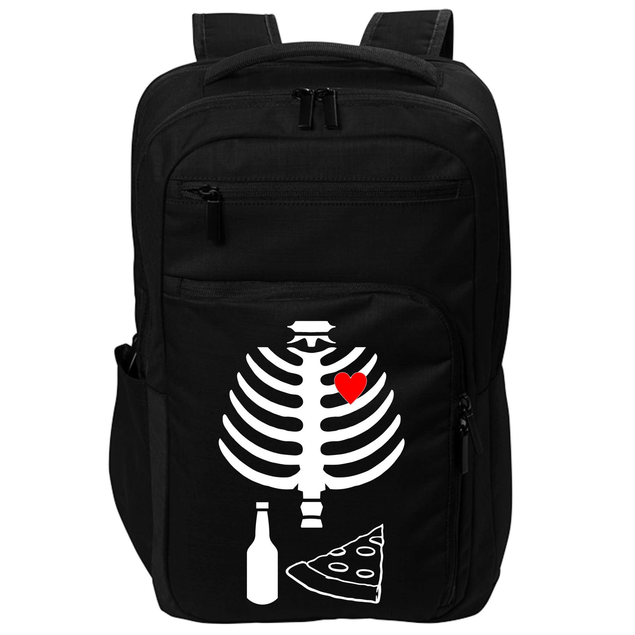 Skeleton Pizza Beer Rib cage Impact Tech Backpack
