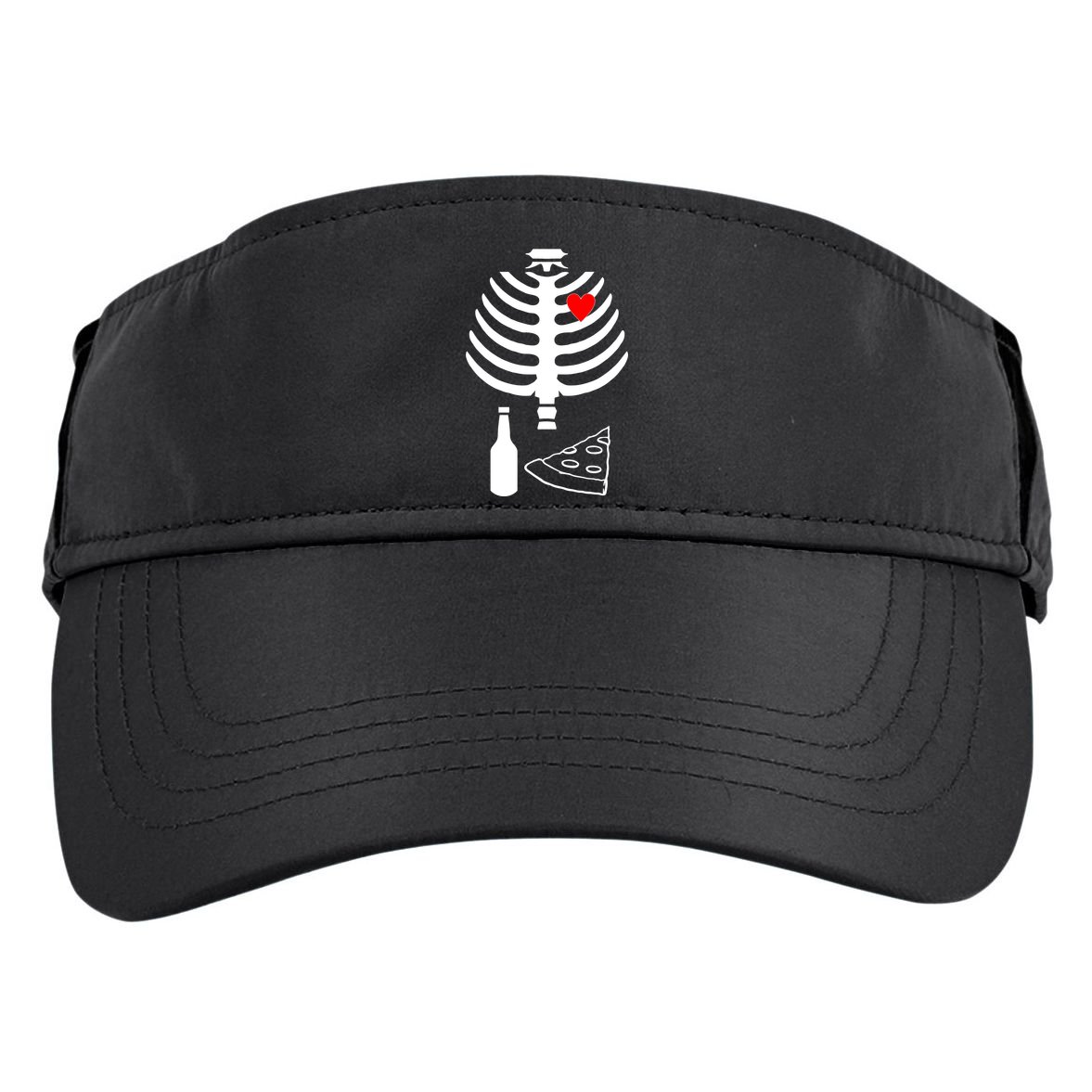 Skeleton Pizza Beer Rib cage Adult Drive Performance Visor