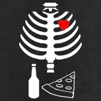 Skeleton Pizza Beer Rib cage Adult Drive Performance Visor