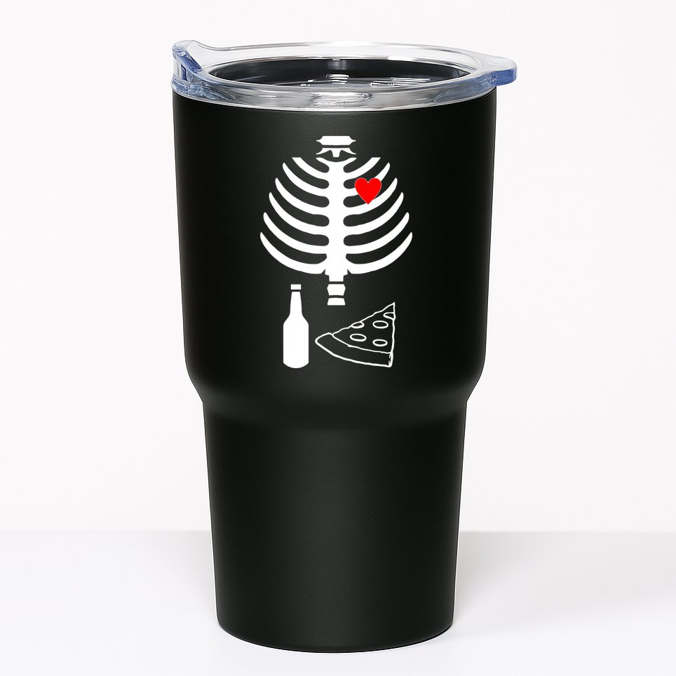 Skeleton Pizza Beer Rib cage Tumbler