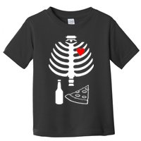 Skeleton Pizza Beer Rib cage Toddler T-Shirt