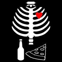 Skeleton Pizza Beer Rib cage Womens T-Shirt