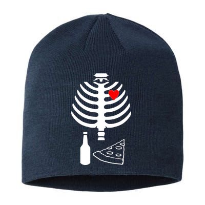 Skeleton Pizza Beer Rib cage Sustainable Beanie