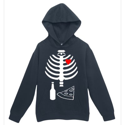 Skeleton Pizza Beer Rib cage Urban Pullover Hoodie