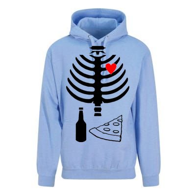 Skeleton Pizza Beer Rib cage Unisex Surf Hoodie