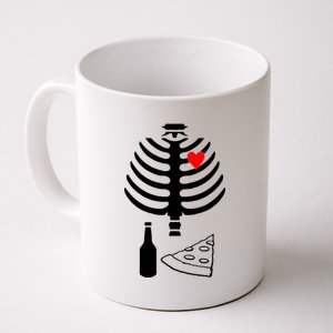 Skeleton Pizza Beer Rib cage Coffee Mug