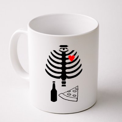 Skeleton Pizza Beer Rib cage Coffee Mug