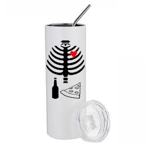 Skeleton Pizza Beer Rib cage Stainless Steel Tumbler