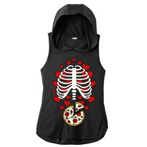 Skeleton Pizza Rib Cage X-Ray Ladies PosiCharge Tri-Blend Wicking Draft Hoodie Tank