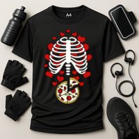 Skeleton Pizza Rib Cage X-Ray Cooling Performance Crew T-Shirt