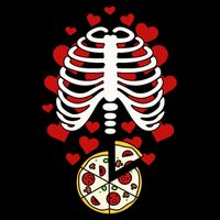 Skeleton Pizza Rib Cage X-Ray Cooling Performance Crew T-Shirt