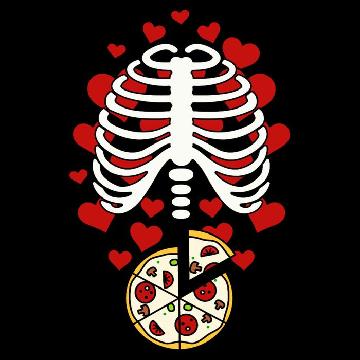 Skeleton Pizza Rib Cage X-Ray Cooling Performance Crew T-Shirt