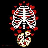 Skeleton Pizza Rib Cage X-Ray T-Shirt
