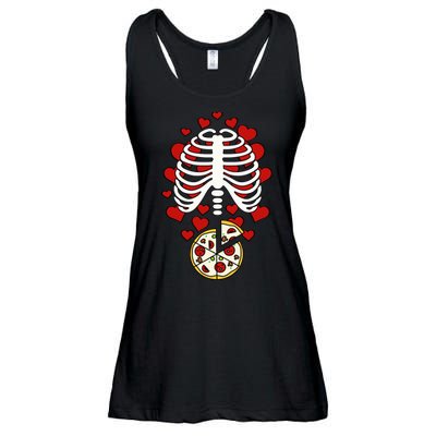 Skeleton Pizza Rib Cage X-Ray Ladies Essential Flowy Tank