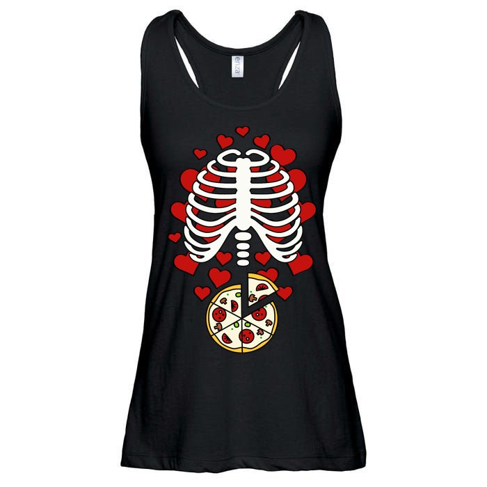 Skeleton Pizza Rib Cage X-Ray Ladies Essential Flowy Tank