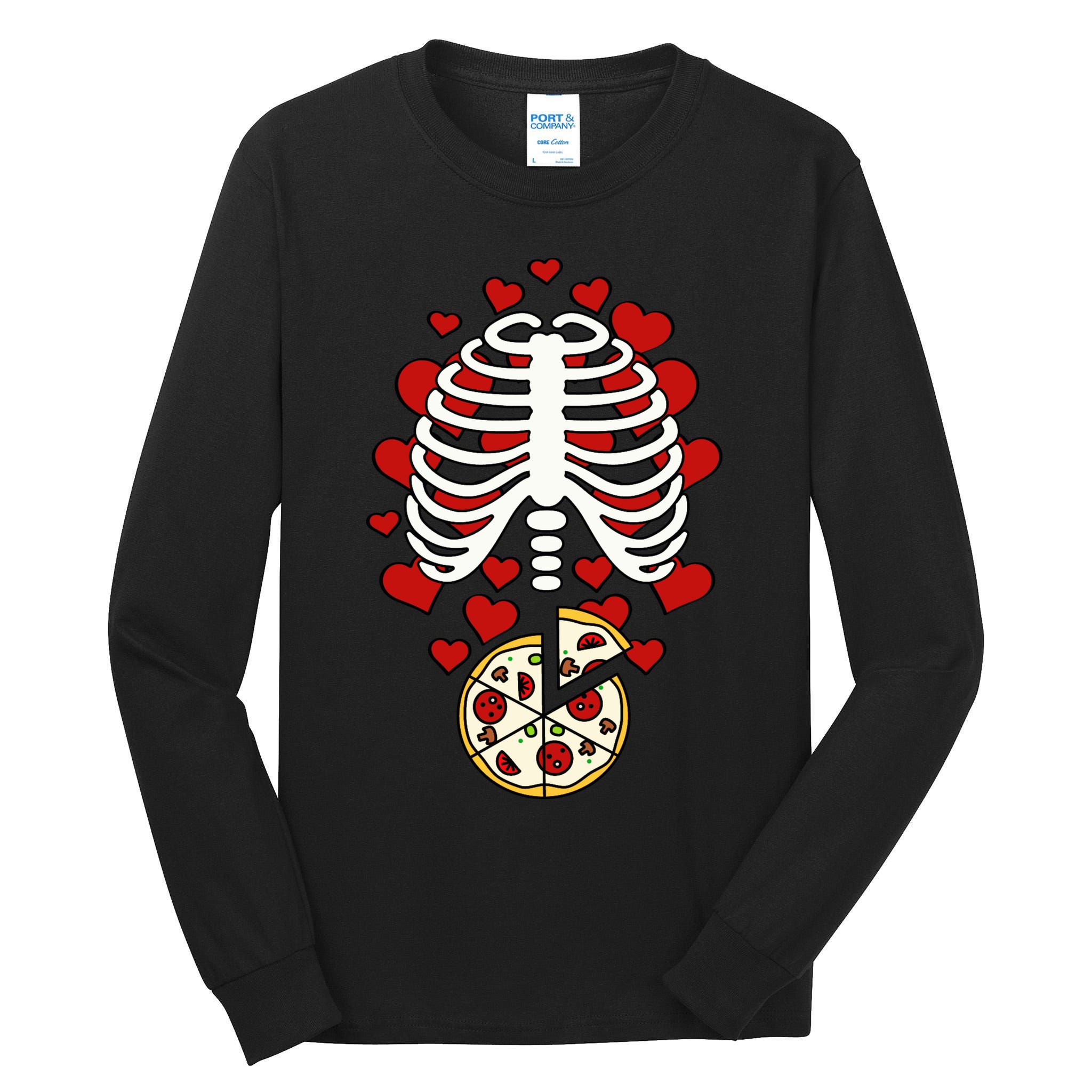 Skeleton Pizza Rib Cage X-Ray Tall Long Sleeve T-Shirt