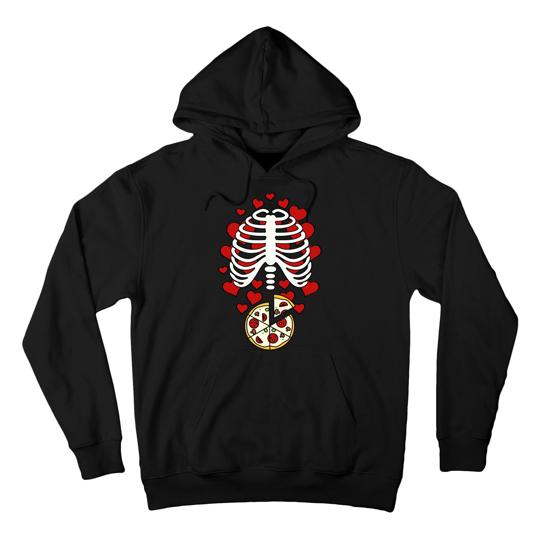 Skeleton Pizza Rib Cage X-Ray Tall Hoodie