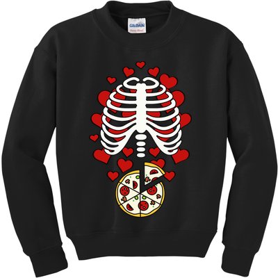 Skeleton Pizza Rib Cage X-Ray Kids Sweatshirt