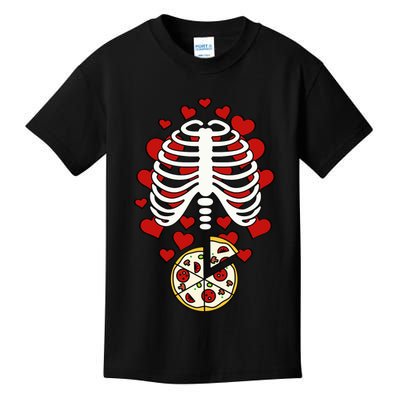 Skeleton Pizza Rib Cage X-Ray Kids T-Shirt