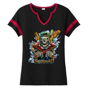 Skeleton Plumber Ladies Halftime Notch Neck Tee