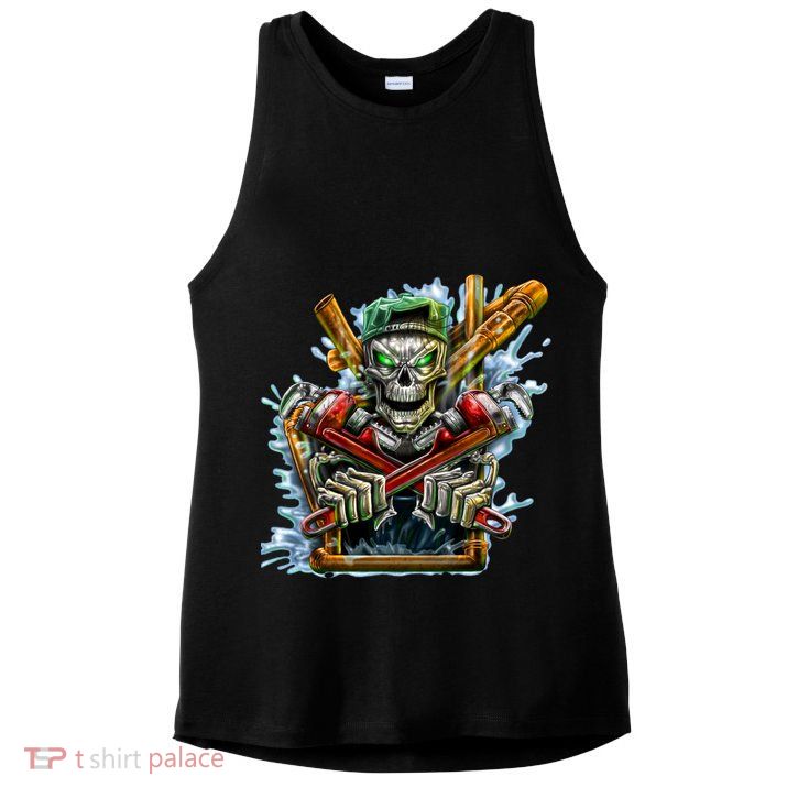 Skeleton Plumber Ladies PosiCharge Tri-Blend Wicking Tank