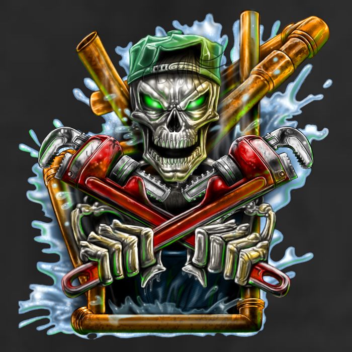 Skeleton Plumber Garment-Dyed Heavyweight T-Shirt