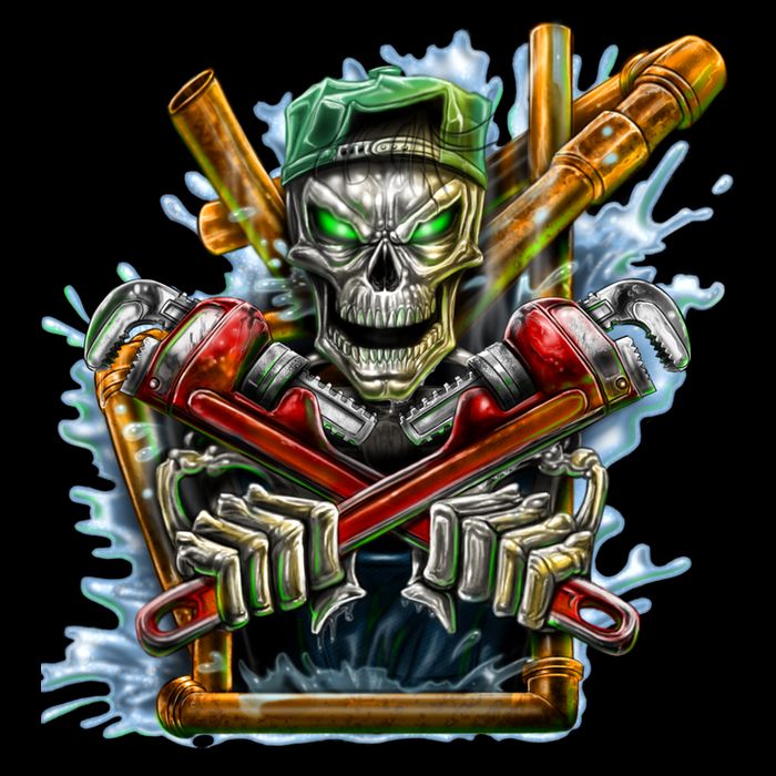 Skeleton Plumber USA-Made Doggie Bandana