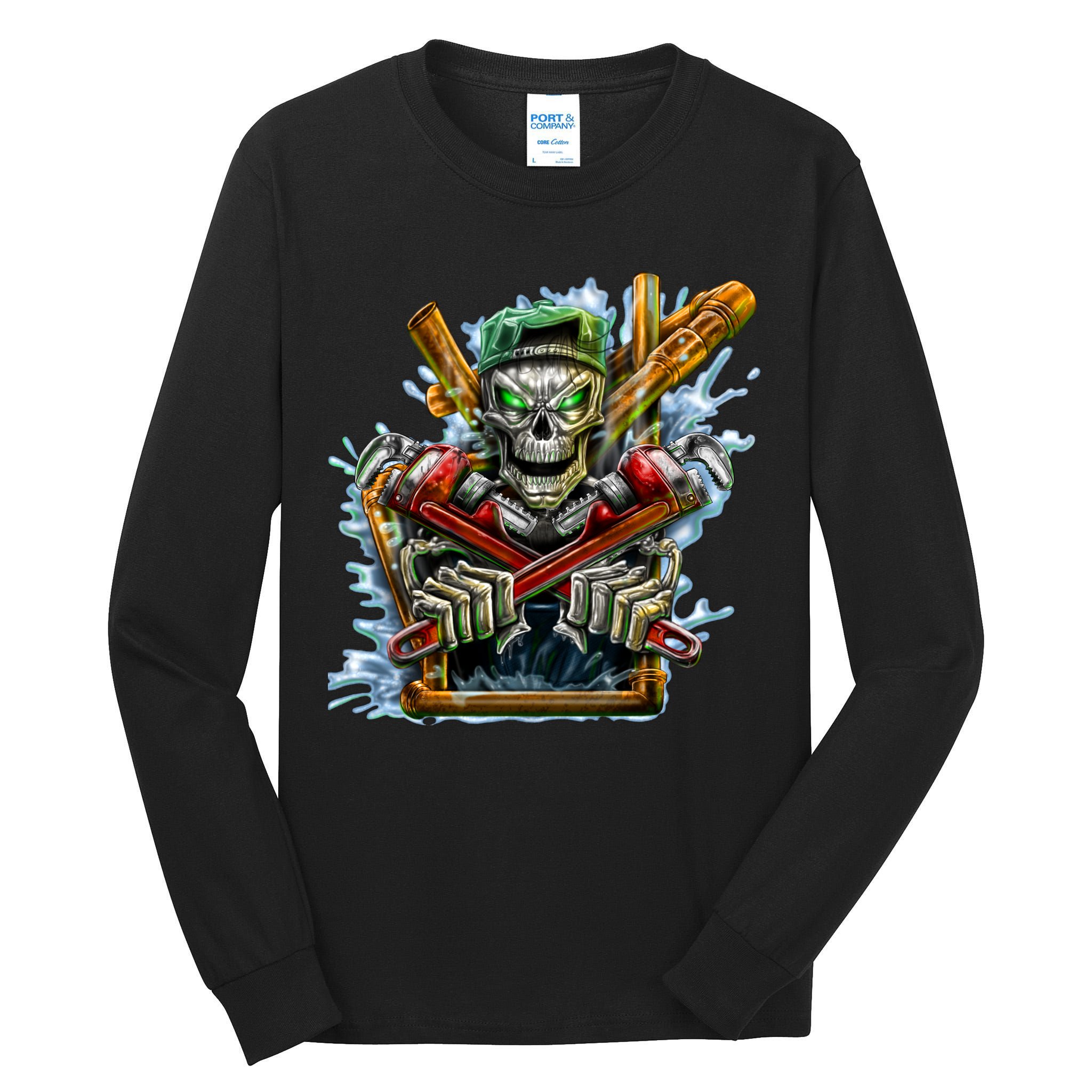 Skeleton Plumber Tall Long Sleeve T-Shirt