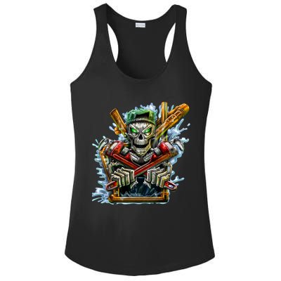 Skeleton Plumber Ladies PosiCharge Competitor Racerback Tank