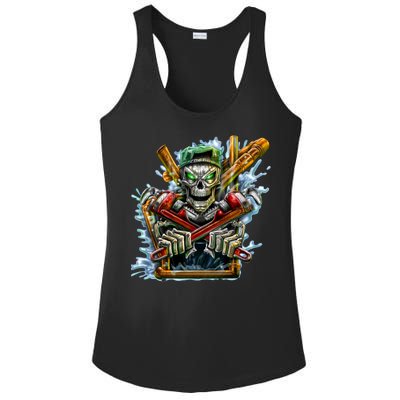 Skeleton Plumber Ladies PosiCharge Competitor Racerback Tank